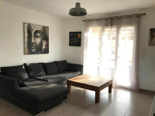 Khu vực ghế ngồi tại Maison avec piscine privée aux portes des Cévennes