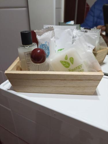 a box of food sitting on top of a counter at Central GH Formia in Formia