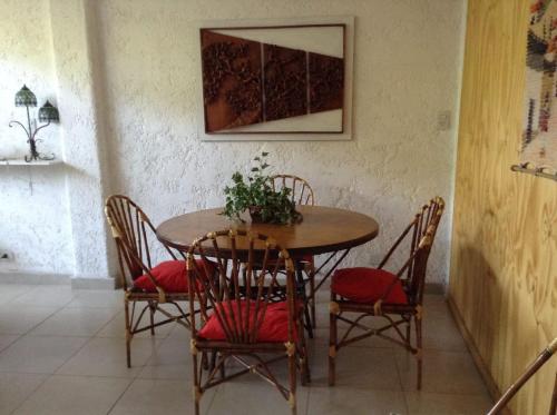 tavolo da pranzo con sedie e pianta di Departamento frente a Parque Cívico a Mendoza