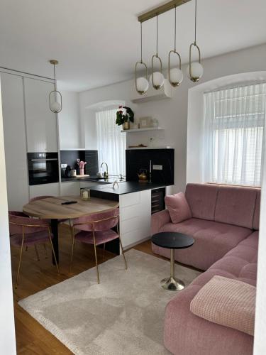 Kuchyň nebo kuchyňský kout v ubytování Apartma Sarah's Happy Place