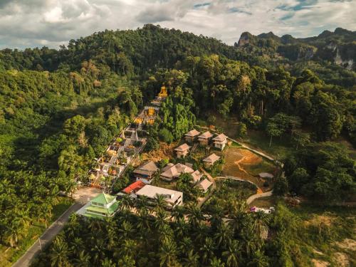 an aerial view of a resort in the middle of a mountain at Villa Vara - Tropical Pool Villa in Ao Nang Beach