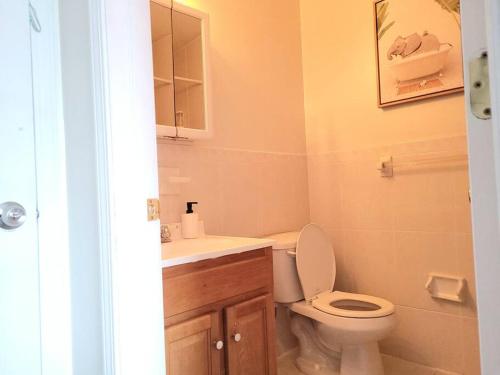 a bathroom with a toilet and a sink at Emerald Guest Room 2C in Newark