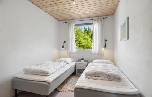StorvordeにあるAmazing Home In Storvorde With 4 Bedrooms, Sauna And Wifiの窓付きの部屋 ベッド2台