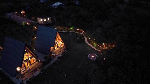 Letecký snímek ubytování Arta Chalet