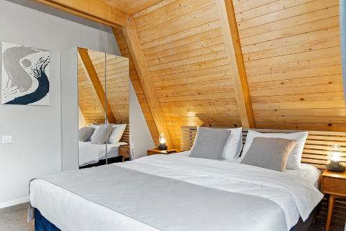 Postel nebo postele na pokoji v ubytování Arta Chalet