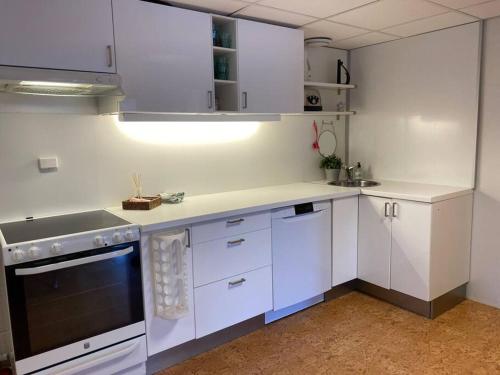 Kuchyň nebo kuchyňský kout v ubytování Double room with shared spaces