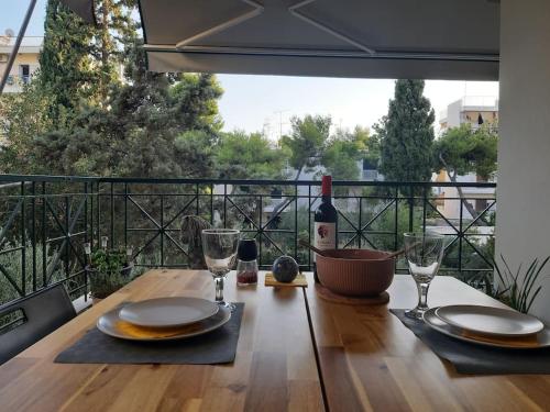 quiet apartment with a large balcony near the sea