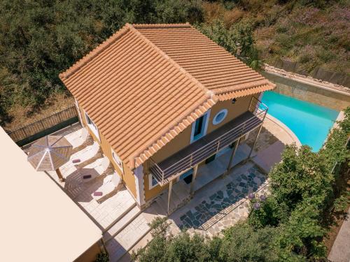 an overhead view of a house with a tile roof at Zamor Family Villa 2 in Zakynthos Town