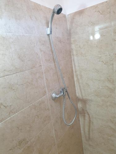 a shower with a shower head in a bathroom at Dar rachid ouzoud in Azilal