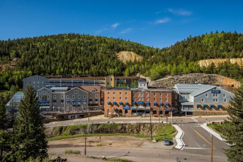 an aerial view of a town with a mountain at Grand Z Hotel Casino by Red Lion Hotels in Central City