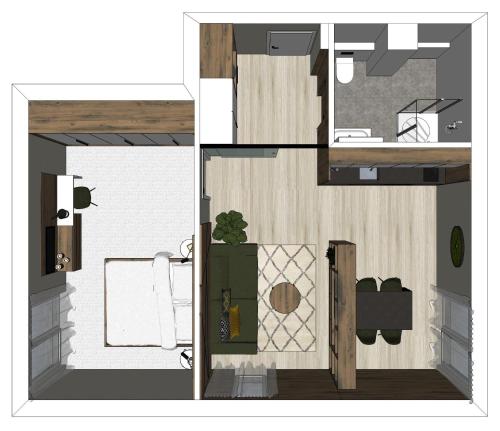 a drawing of a floor plan of a house at Apartmány 316 a 317 Vila Zuberec in Zuberec