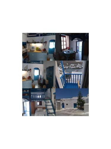 a collage of photos of a house at KARAI in Astypalaia Town