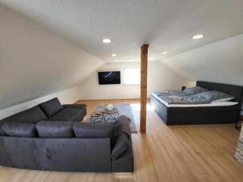 Posezení v ubytování Zentrale Wohnung in Crailsheim