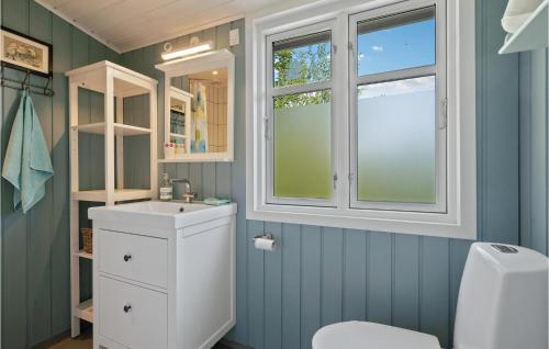 ein Bad mit einem Waschbecken und einem WC in der Unterkunft Nice Home In Hejls With Kitchen in Hejls