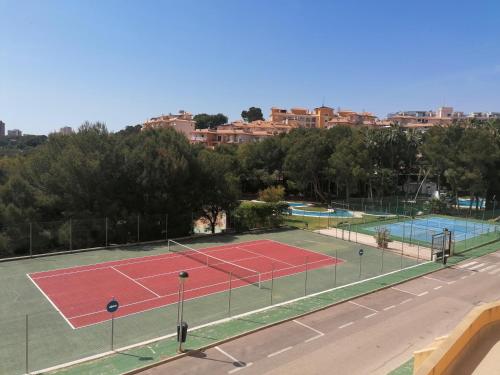 widok na kort tenisowy w obiekcie Campoamor Seaview w mieście Campoamor