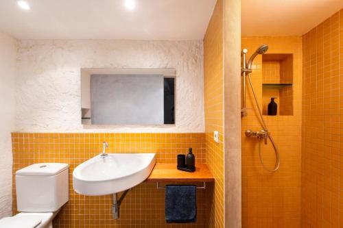 Ein Badezimmer in der Unterkunft La casa azul