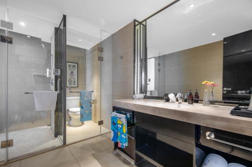 Koupelna v ubytování Minimax Hotel Shanghai Songjiang