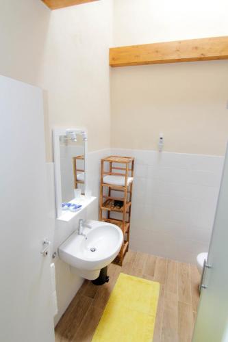 a bathroom with a sink and a mirror at Agriturismo Cascina della Fontana in Lodi