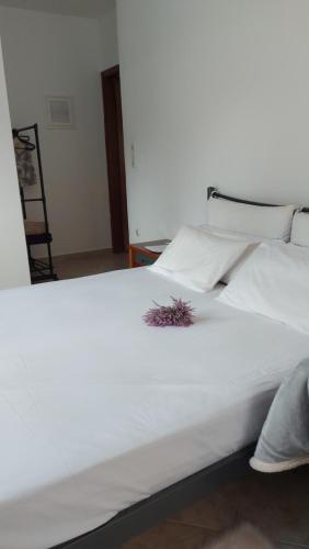 a white bed with a plant sitting on top of it at FBM Anagenessis - Ευ Ζην in Edessa