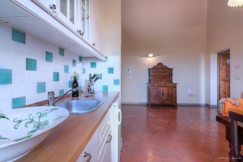 a bathroom with a sink and a counter at Agriturismo Tenuta Pakravan Papi in Riparbella