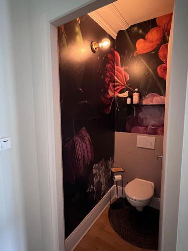 a bathroom with a toilet in a room at Appartement de caractère in Épinal