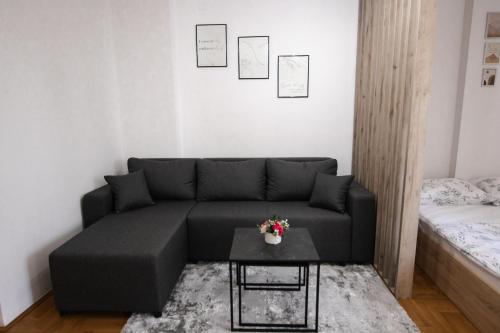 a living room with a couch and a table at Apartman Vas dom 2 in Kraljevo
