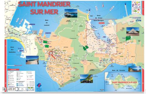 een kaart van santander sur mer bij Saint-Mandrier-sur mer Pin Rolland Joli studio plage vacances in Saint-Mandrier-sur-Mer
