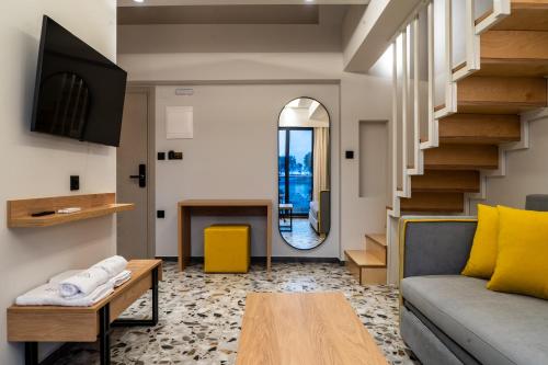 Χώρος καθιστικού στο NERO SEASCAPE SUITES