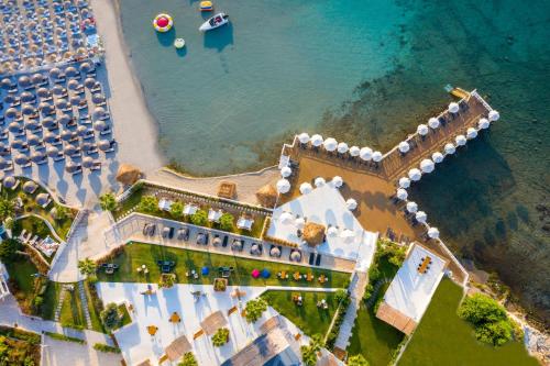 an aerial view of a resort on the beach at Design Plus Seya Beach Hotel in Alaçatı