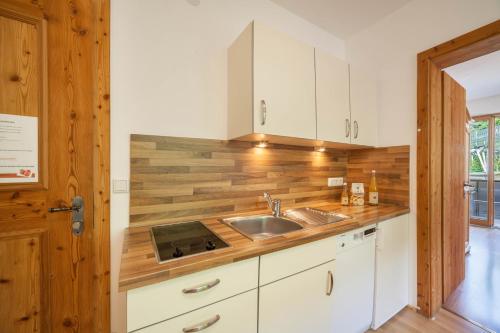 Kuchyň nebo kuchyňský kout v ubytování Langstein Wohnung Sonnenblume