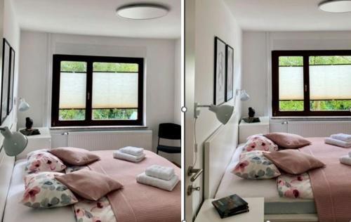 - une chambre avec un grand lit et des oreillers dans l'établissement Lanima, à Bled