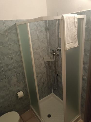 a bathroom with a shower with a toilet and a sink at Bibbona Summer - Pineta 1 - in Marina di Bibbona