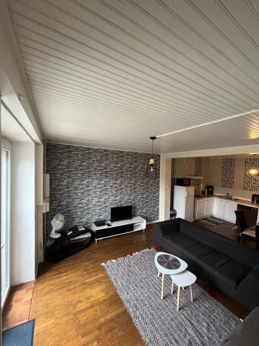 a living room with a couch and a table at Appartement à Limoges in Limoges