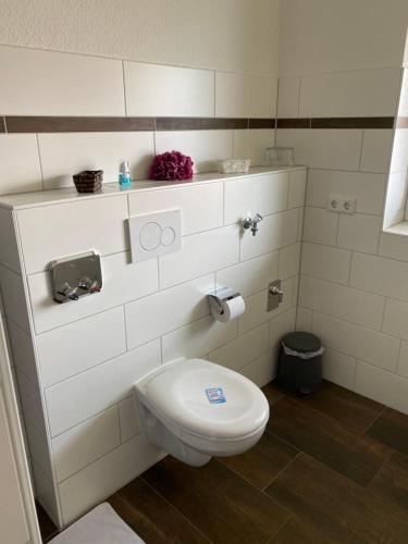 ZarrentinにあるSchaalsee-Appartementsのバスルーム(白いトイレ付)が備わります。