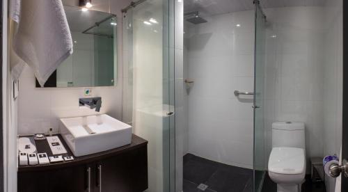 Koupelna v ubytování Hotel Metropolitano