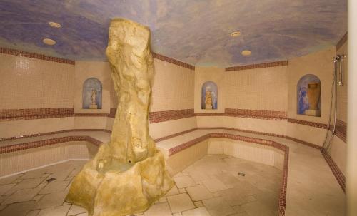 a museum room with a large rock in the middle of the room at San Martino Hotel Wellness in Riparbella