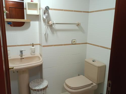 een kleine badkamer met een toilet en een wastafel bij Altamar in Llanes
