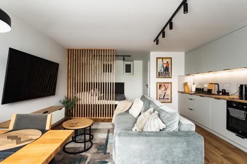 Η κουζίνα ή μικρή κουζίνα στο Apartament POD LASEM