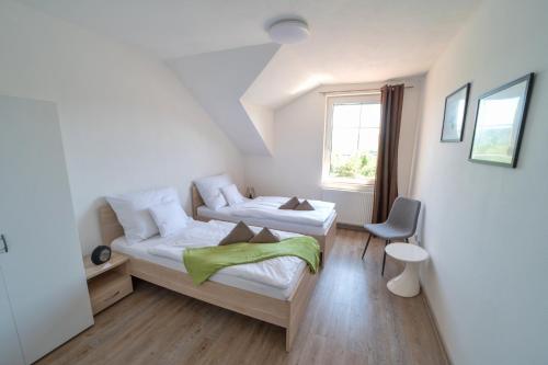 a bedroom with two beds and a window at Formule in Pürstein
