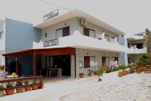 a view of the front of a hotel at Pension Kyriakos in Plakias