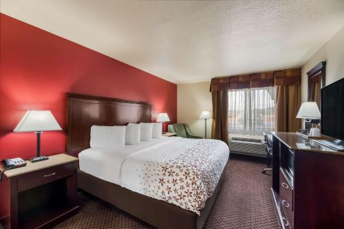 SureStay Plus Hotel by Best Western Silver City في سيلفر سيتي: غرفة فندقية بسرير كبير ونافذة