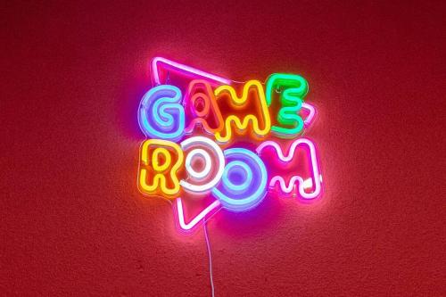 a neon sign that says game rvp at The Pelican/Pool/HotTub/GameRoom in Brandon