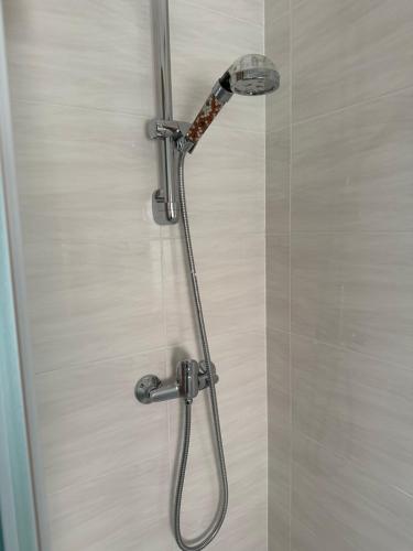 łazienka z prysznicem z głowicą prysznicową w obiekcie Casa Colombina w Weronie