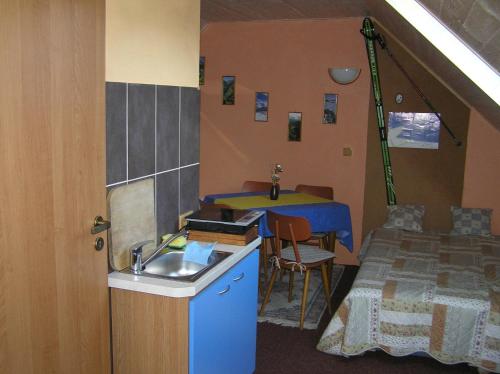 Kuchyňa alebo kuchynka v ubytovaní Apartmán Můza