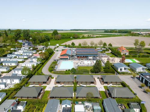 an aerial view of a town with houses at Glamping Kamperland in Kamperland
