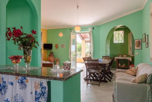 Χώρος καθιστικού στο Villa Tre 's'