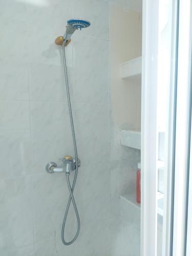 a shower with a shower head in a bathroom at Haitze in Getaria