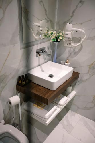 Salle de bains dans l'établissement Hotel Olsi
