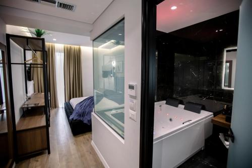 Salle de bains dans l'établissement Hotel Olsi