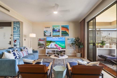 Χώρος καθιστικού στο Kapalua Golf Villa 21V 1